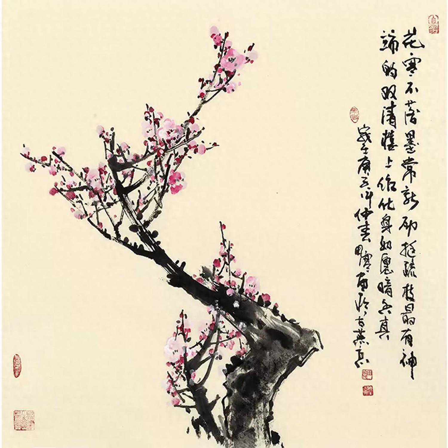 红梅迎春，明媚向暖——田寒先生画作欣赏