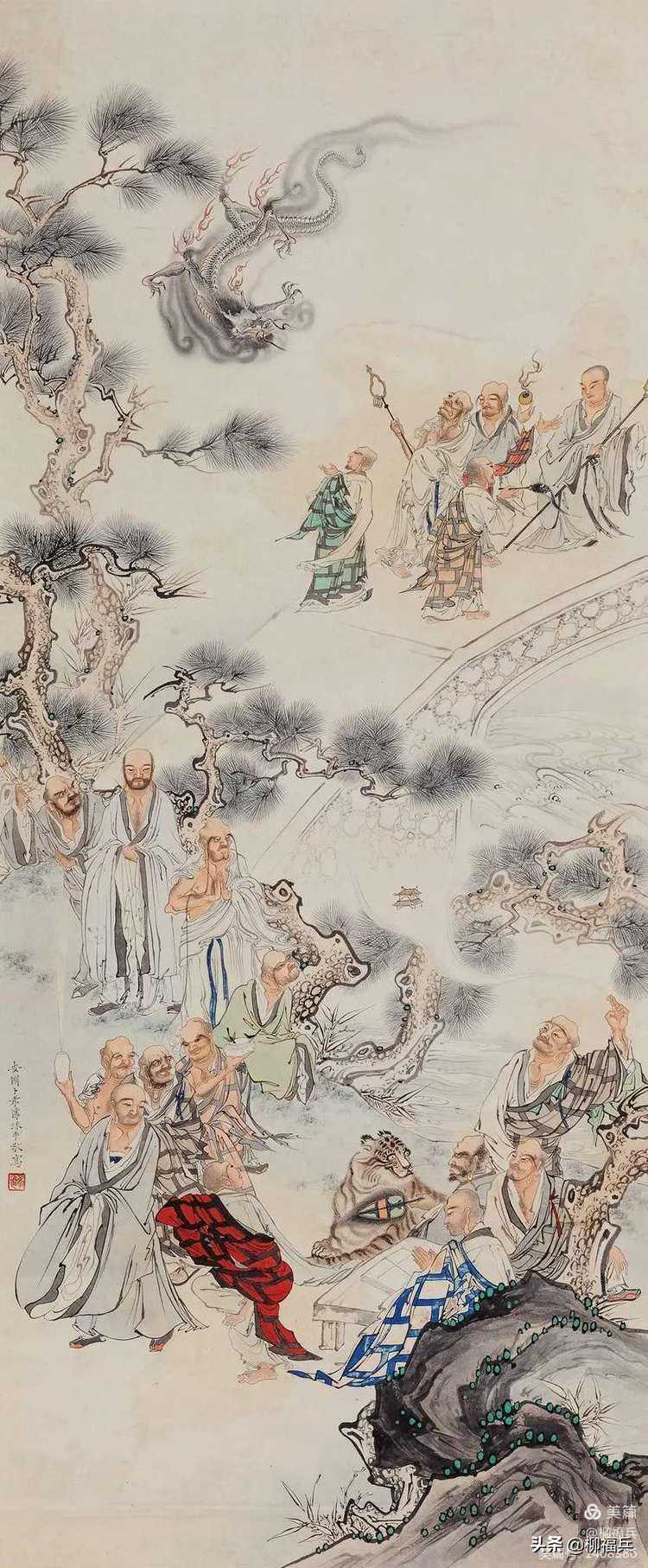 名家人物画《十八罗汉图》欣赏