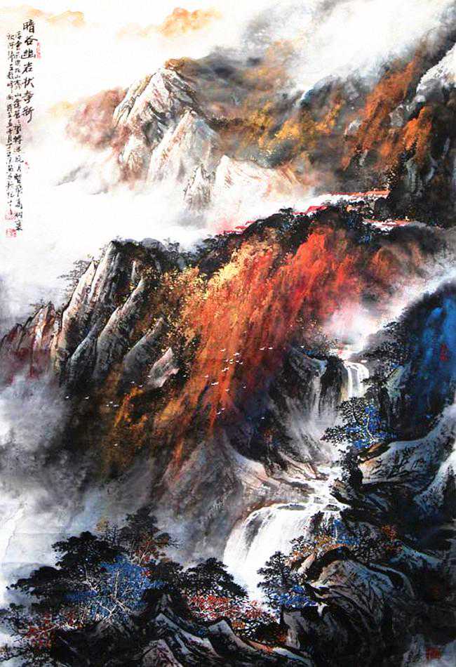 搜尽奇峰 -- 丁亚忠泼墨泼彩山水画